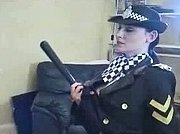 Sexy police woman Bridie James in uniform