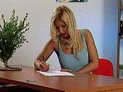 Sweety blonde office babe