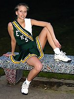 Sexy brunette cheerleader