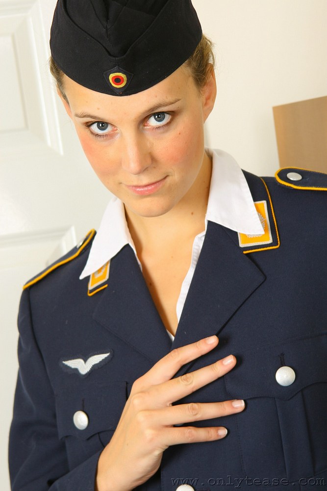 Sexy british army uniform girl in stockings