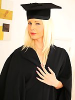 Nude headmistress in stockings and heels
