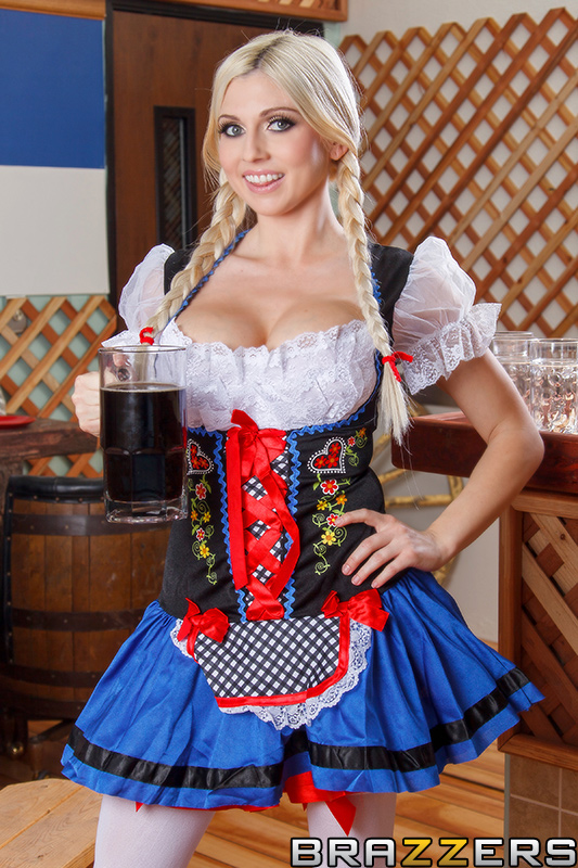 Big tits girl in sexy uniform