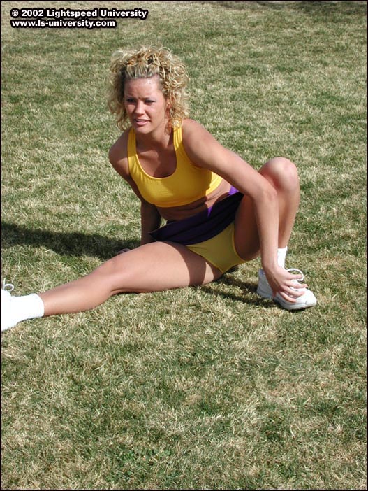 Cheerleaders toying
