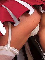 Sexy UK cheerleader love in sexy uniform