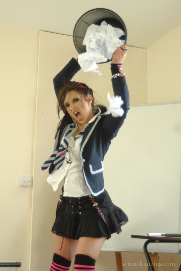 british college uniform in heels