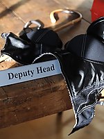 british college uniform in high heels